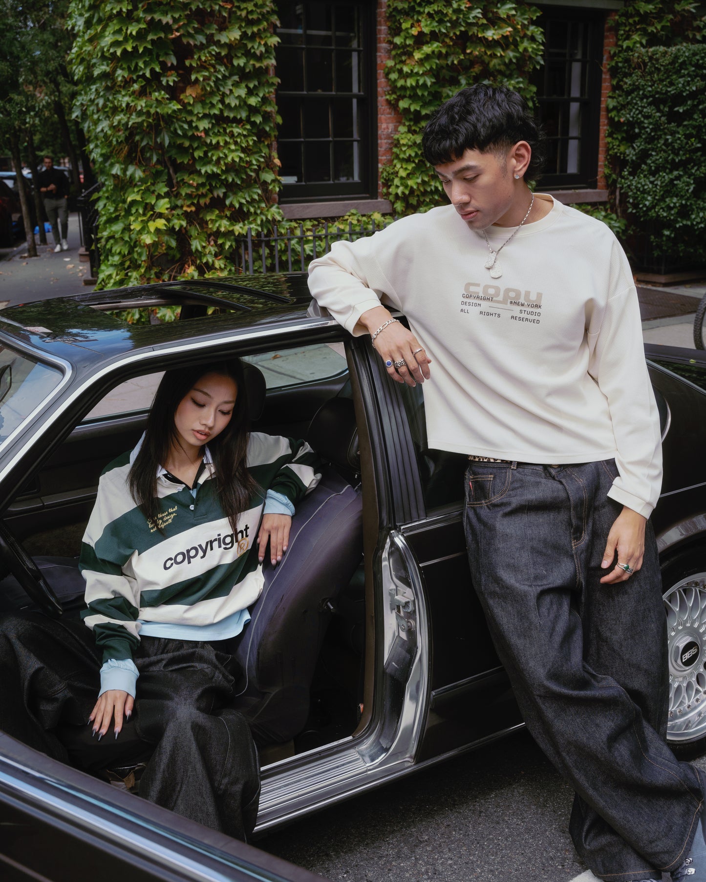 Cream Copy Waffle Tee