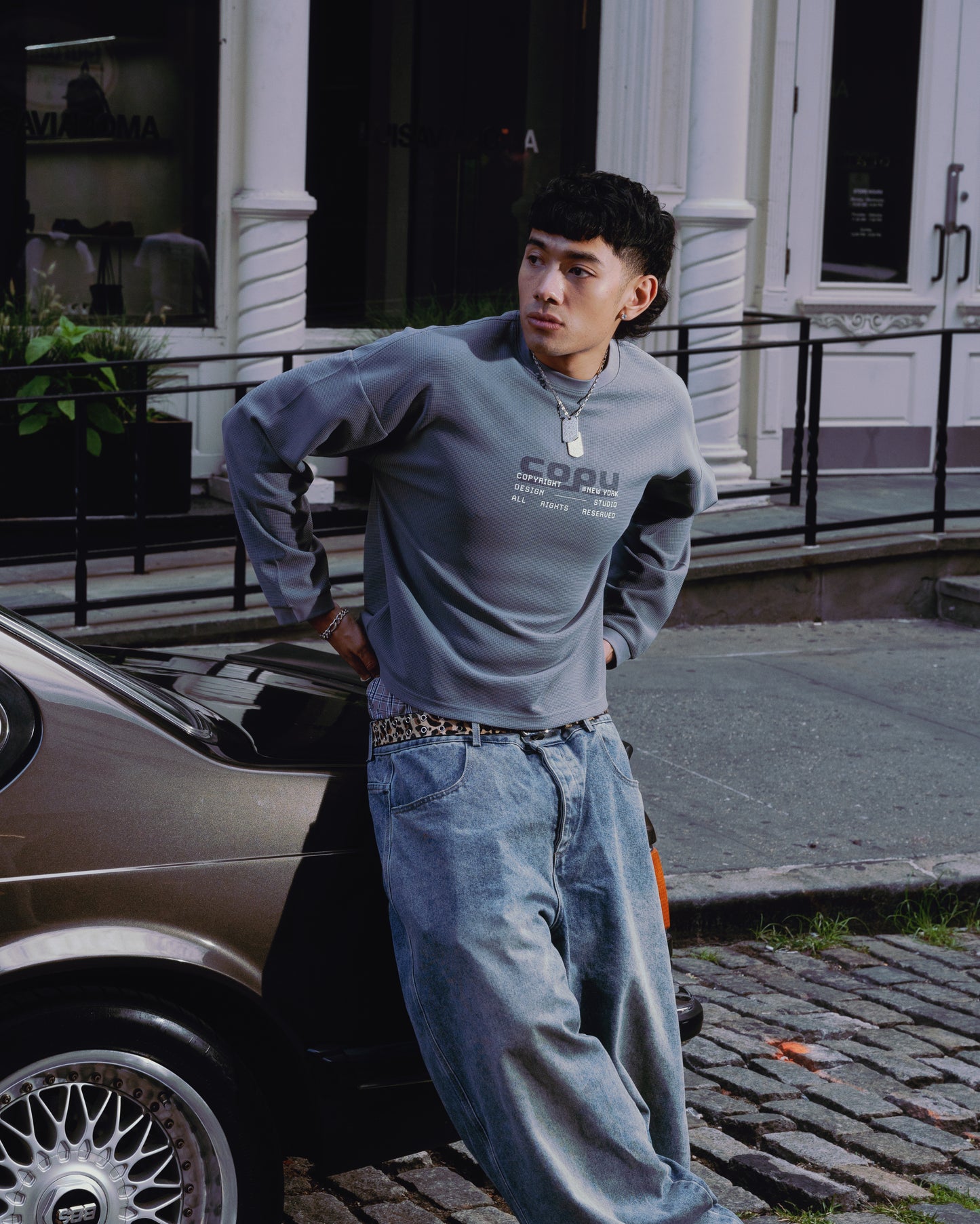 Grey Copy Waffle Tee