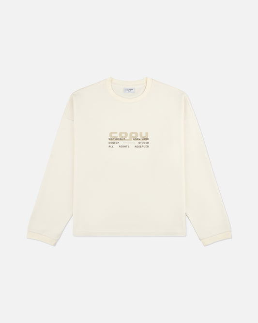 Cream Copy Waffle Tee